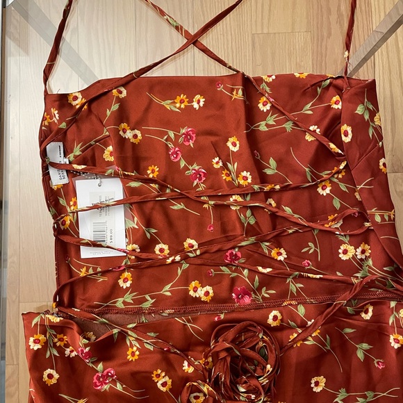 Flower silk midi dress - Picture 4 of 4